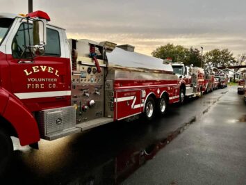 Apparatus lined up outside the event